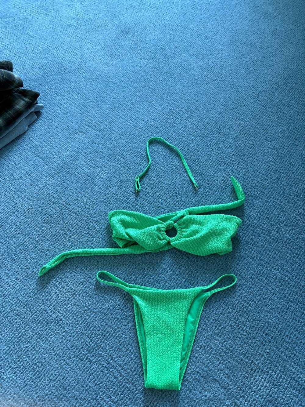 Monday Swimwear Green Bikini Size M/L